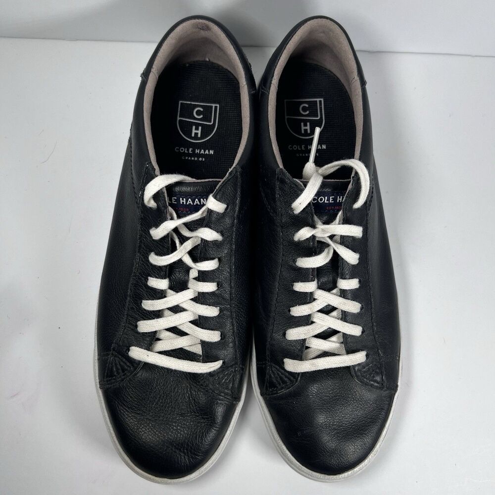 Cole Haan Trafton Club Court II Low Lace Up Black Leather Shoes Women's 9 - Picture 6 of 8